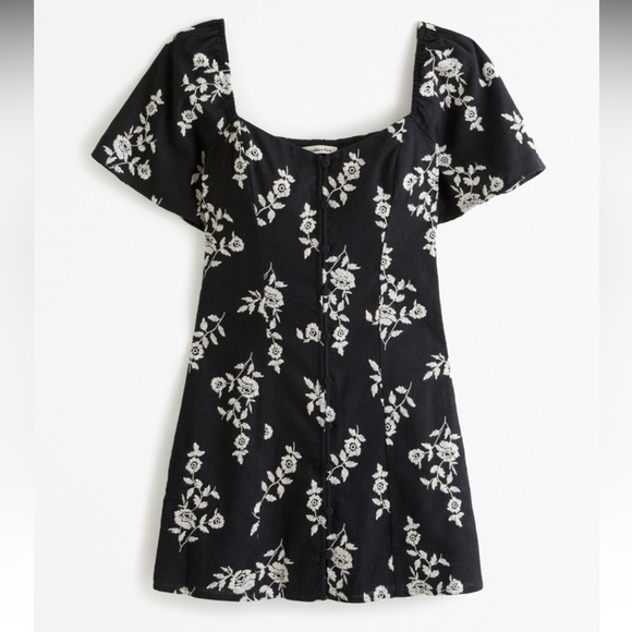 Abercrombie Linen-blend Button-through Mini Dress - Picture 4 of 12